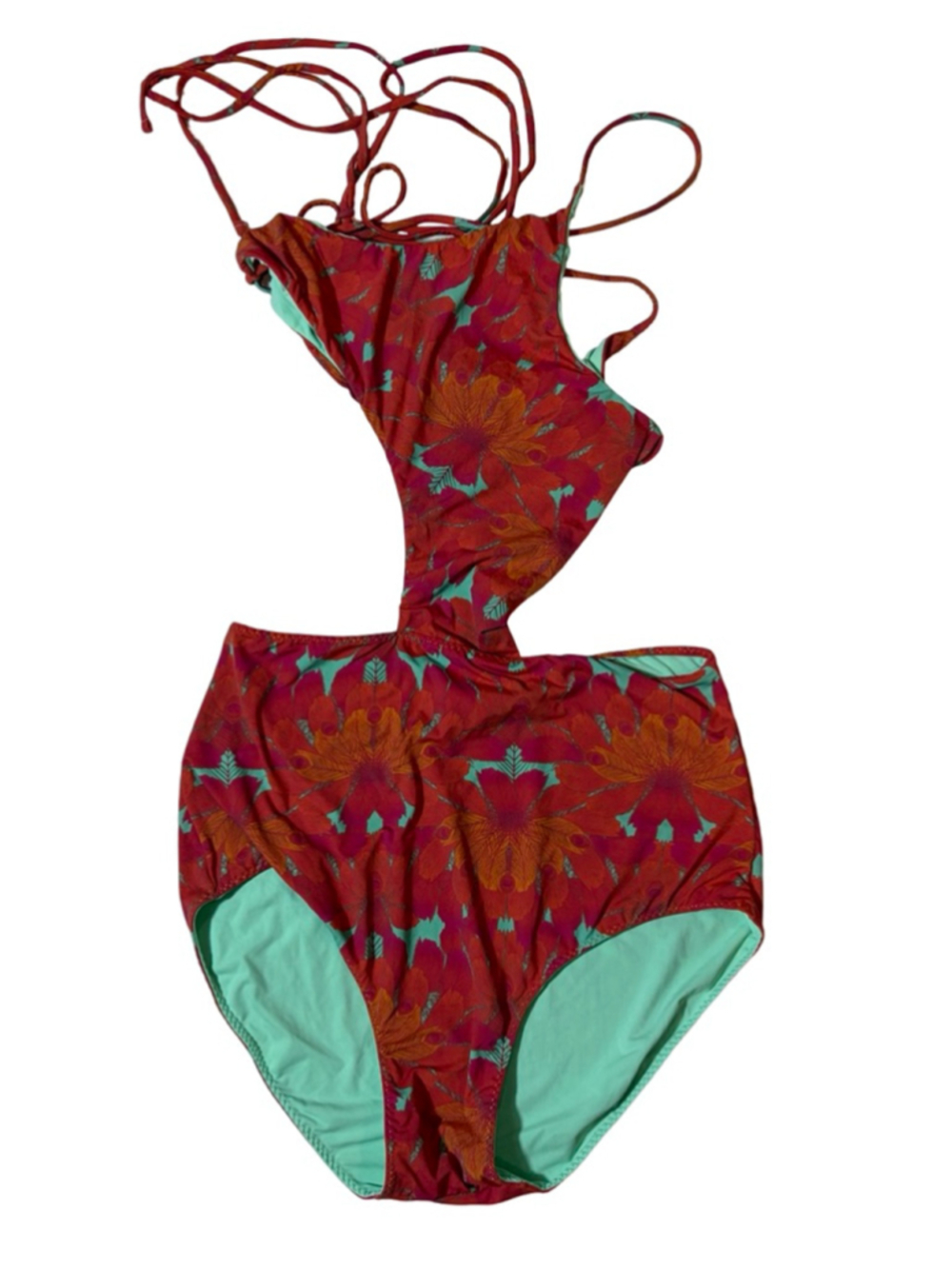 Clube Bossa Cutout One Piece Swimsuit Brazil Floral Strappy Resort